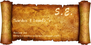 Sanko Elemér névjegykártya
