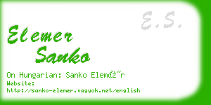 elemer sanko business card